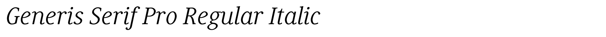 Generis Serif Pro Regular Italic image